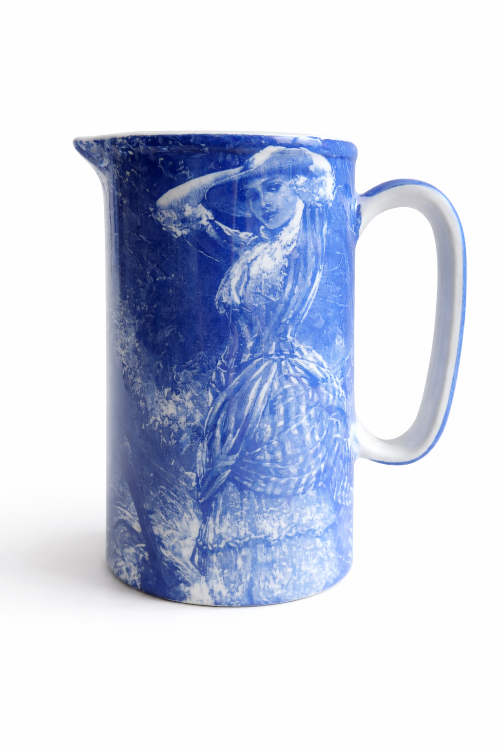 Heron Cross Pottery "Fair Summer" Blue Transfers are Jug-Staffordshire England.