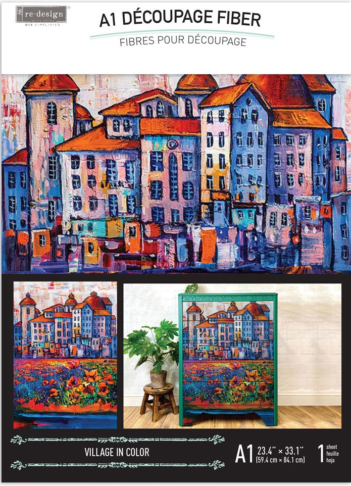Villages in Colour A1 size Fibre Decoupage Paper