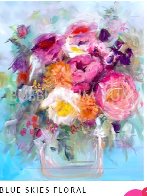 Modern Artisan Printed Rice Paper 'Blue Skies' Artist Anissa Marie