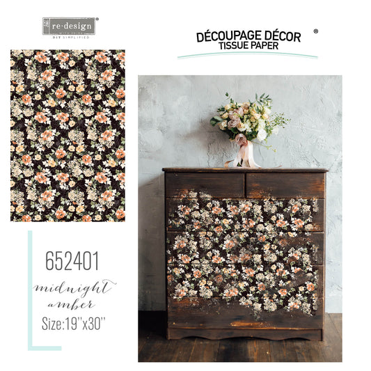 Midnight Amber Decoupage paper