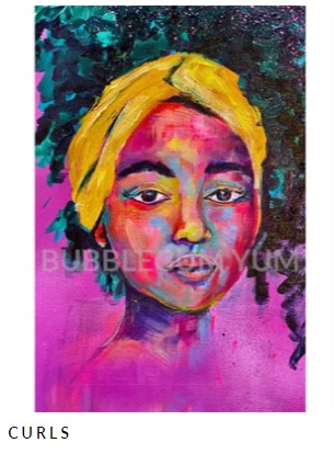 Modern Artisan Print 'Curls' Artist Bubblegum Yum Collective