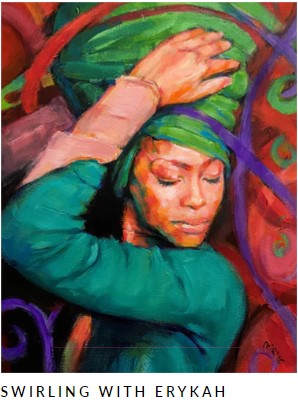Modern Artisan Rice Paper for Decoupage. 'Swireling with Erykah' Artist: Anissa Marie Collective