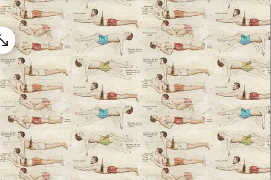 Vintage Decoupage Art Paper 'Vintage French Swimmers