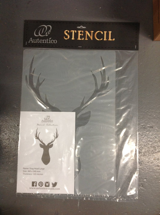 Stag Head Large 360 x 540 120 Micron - Autentico Paint UK