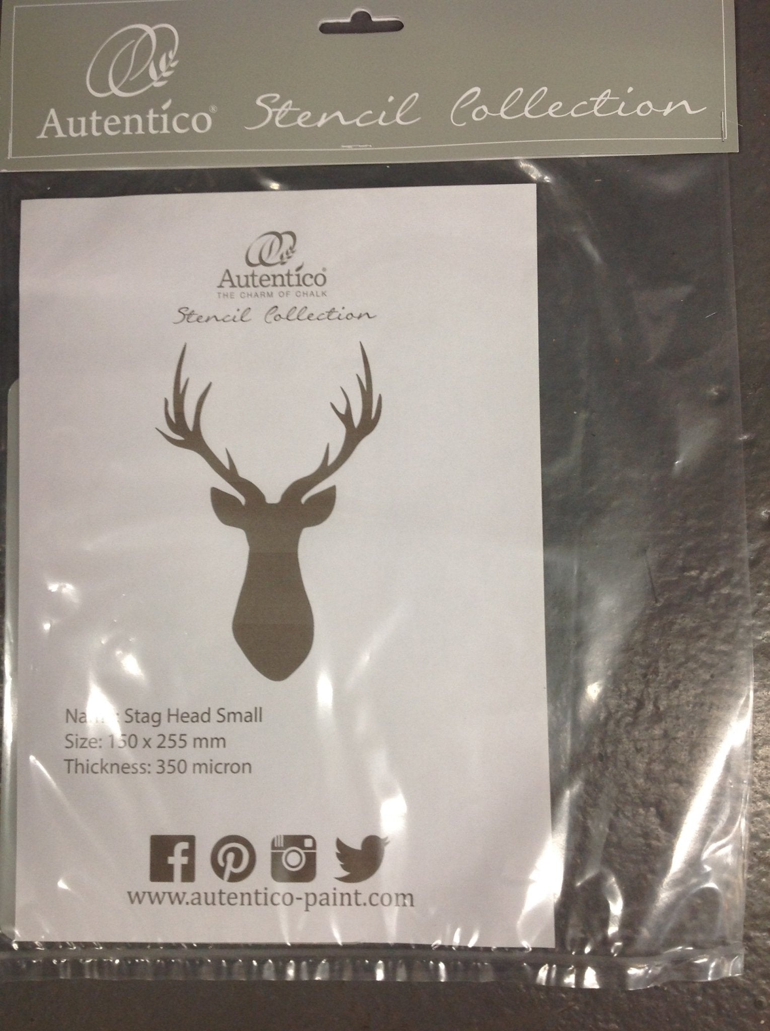 Stag Head Small 155 x 285 120 and 350 Micron - Autentico Paint UK