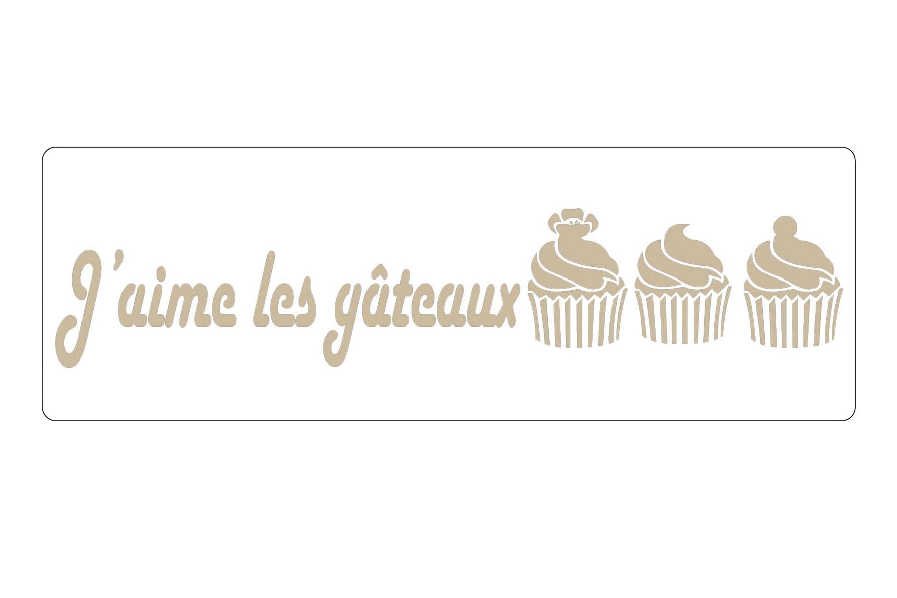 Stencil J'aime les gateaux - Autentico Paint UK